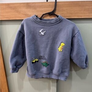 Zara Gray Sweatshirt with Dinosaur Patches
